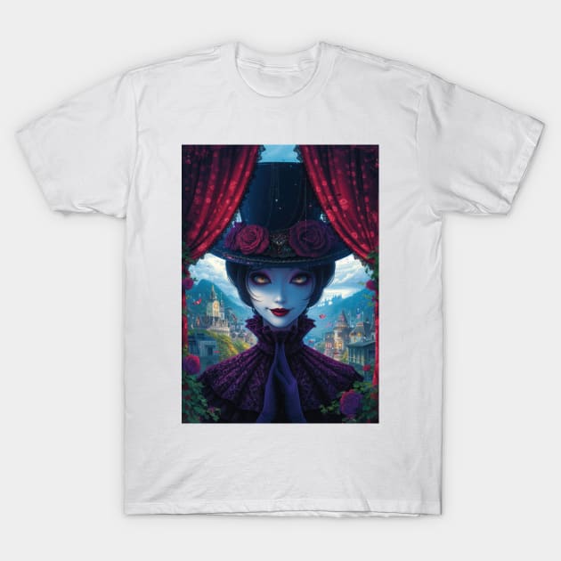 Whimsical Widow: A Portrait of Fantasy T-Shirt by TooplesArt